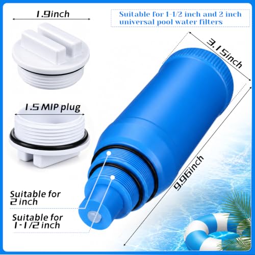 Image of 8 Pack Winterizing Pool Plugs Kit with 2 Skimmer 2 Threaded Plug 1 inch 1.25 inch 1.5 inch 2 inch Rubber Closing Stopper with Tapered Seals for Winter Return Line Cap Above Ground Inground Pools