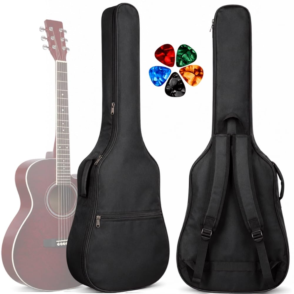 MOCKING BIRD Acoustic Guitar Bag for 38, 39, 40, 41 inch | Waterproof Acoustic Guitar Cover Guitar Case with Guitar Picks Easy Carry Guitar Cover Bag for Students & Musicians-picture-31