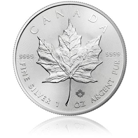 Moneda Onza de Plata ´999 Maple Leaf 2021 Canadá   con cápsula de protección
