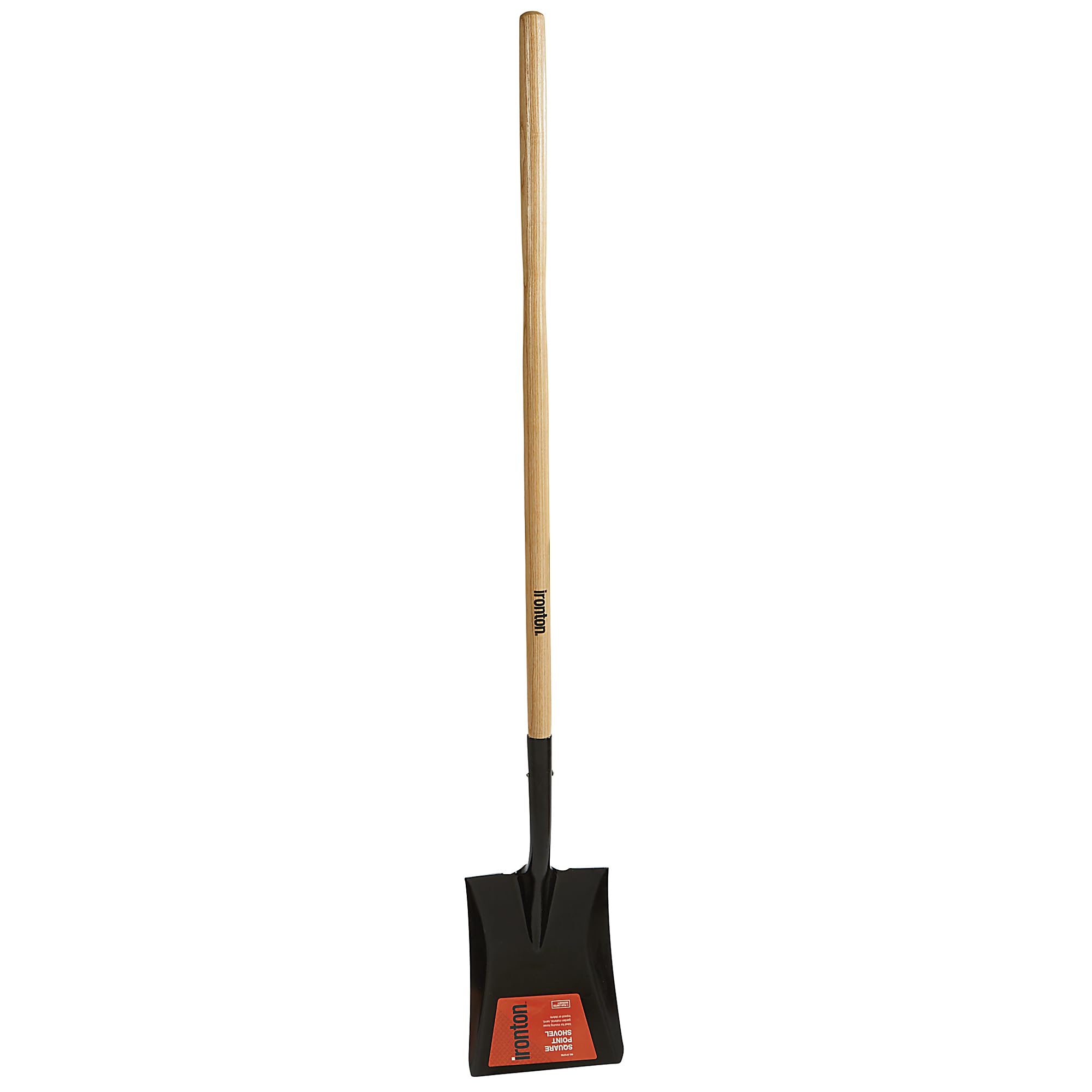 Ironton Long Handled Square Shovel 48in. w/Wood Handle