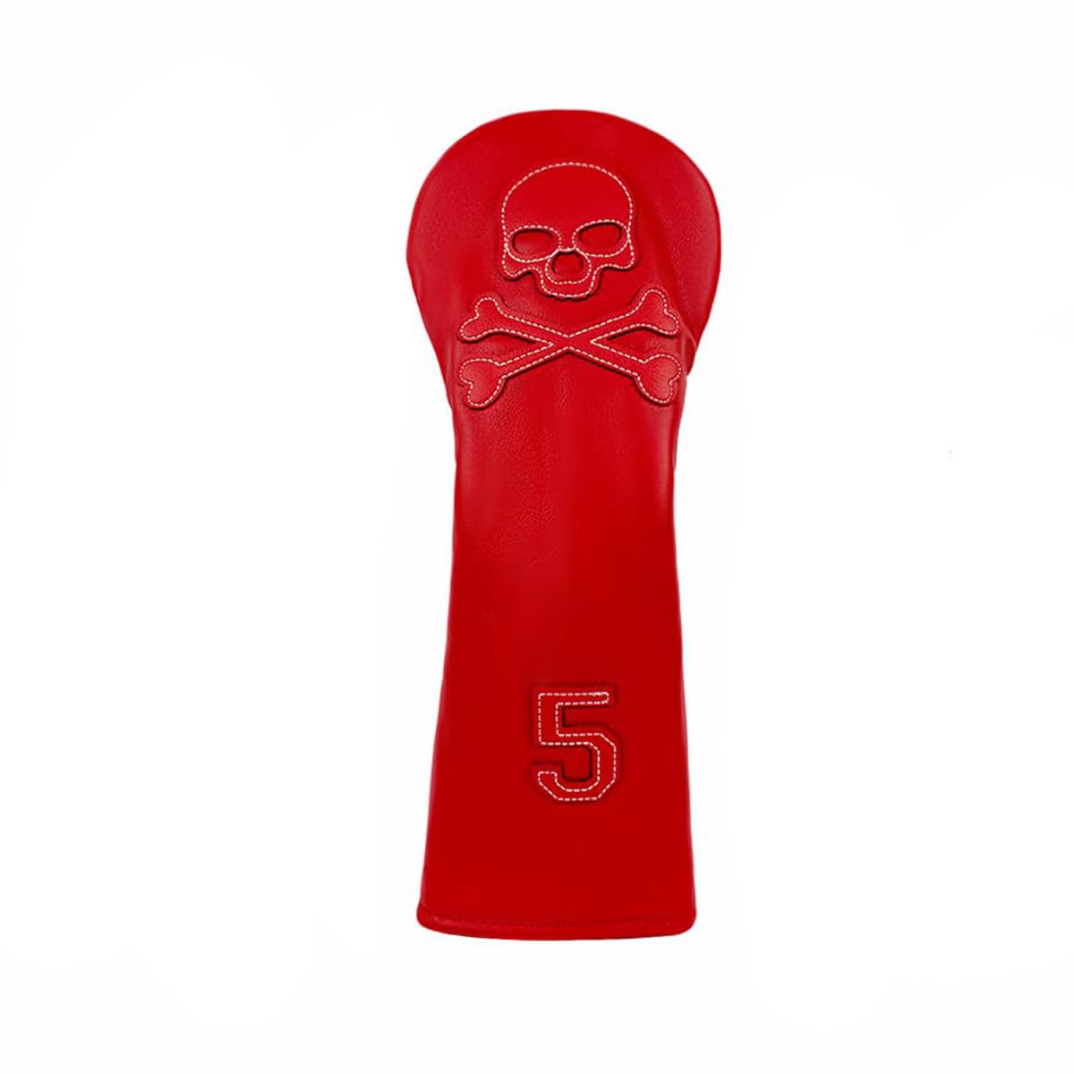 Scott Edward Red Skull Golf Club Cover for Fairway Wood,Thick synthetic leather,Waterproof and Wear-resistant,Interesting,Lightweight,Cool(Red 5#） — image 1