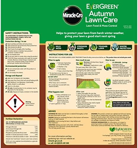Miracle-Gro 119701 EverGreen Autumn Lawn Care, Lawn Food & Moss Control, 3.5 kg - 100 m2, Brown