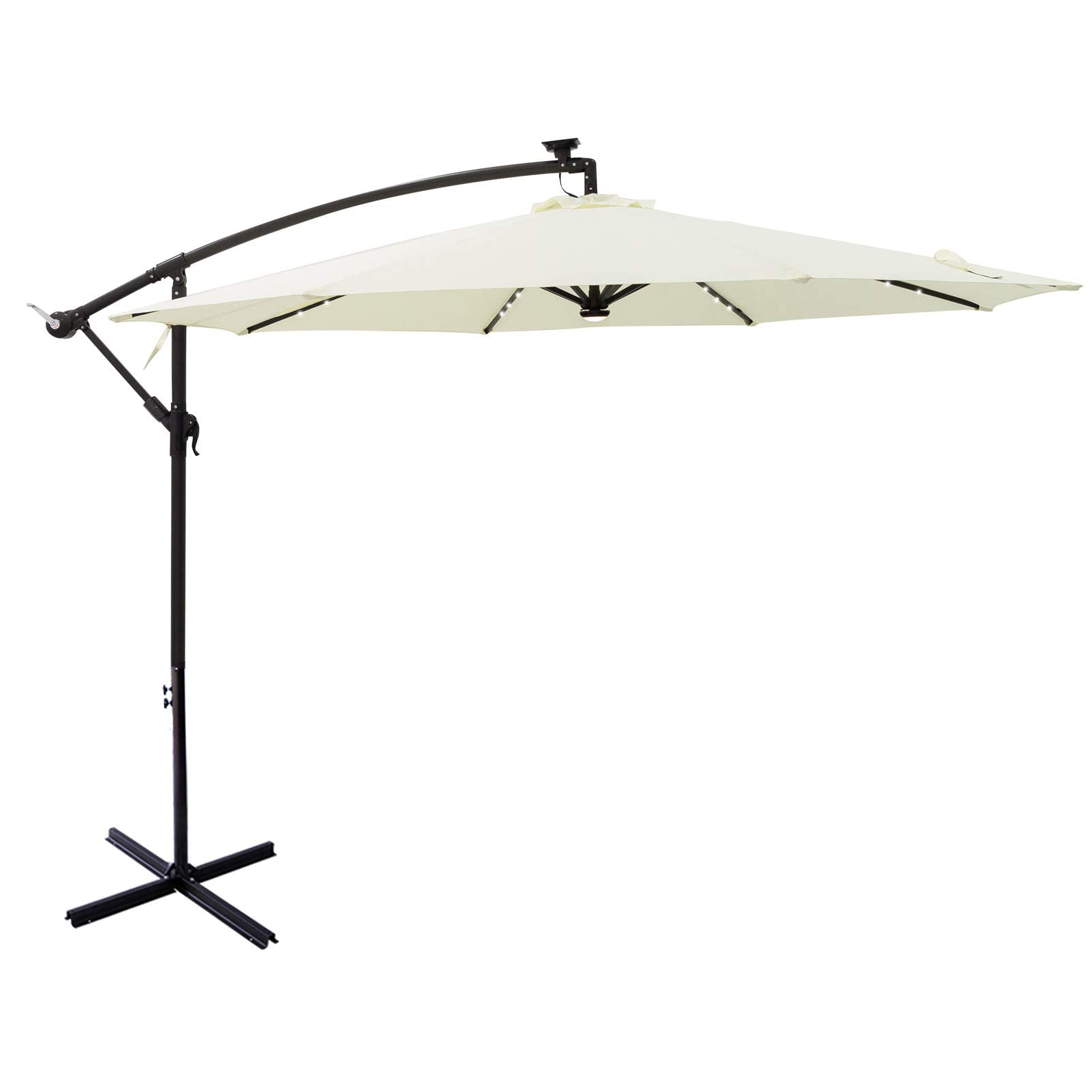 CHopetree 10 ft Offset Cantilever Outdoor Patio Umbrella with Solar
