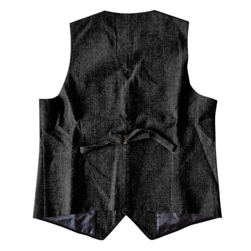 Mens Suit Vest Waistcoat Tweed Retro V Neck Herringbone Suit Vest Wool Blend Casual Prom Waistcoat Button Down2