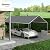 Outsunny 10' x 20' Carport Replacement Top Canopy Cover, UV Resistant and Water Resistant Car Port Portable Garage Tent Cover with Ball Bungee Cords, Dark Gray, Only Cover