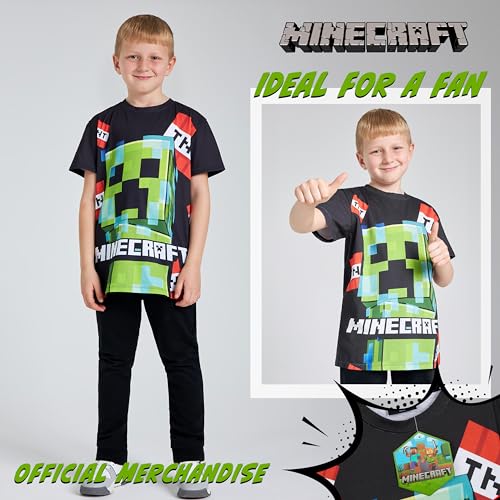 Minecraft Boys Crew Neck T-Shirts, Soft Breathable Material Pack of 2 Boys Gifts4