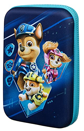 Paw Patrol Chase Rubble Skye 3D Federmäppchen für Jungen, Mädchen │gefüllte Schüleretui 17-teilig │Federtasche, Federmappe mit Fasermaler, Buntstiften und Zubehör │ Geschenk zur Einschulung