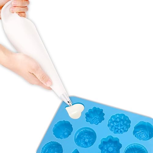 Miniatura 3 de Paquete de 3 moldes de silicona para hornear, antiadherentes de 12 cavidades, magdalenas, chocolate, gelatina, pudín, caramelo, azul, verde, rojo