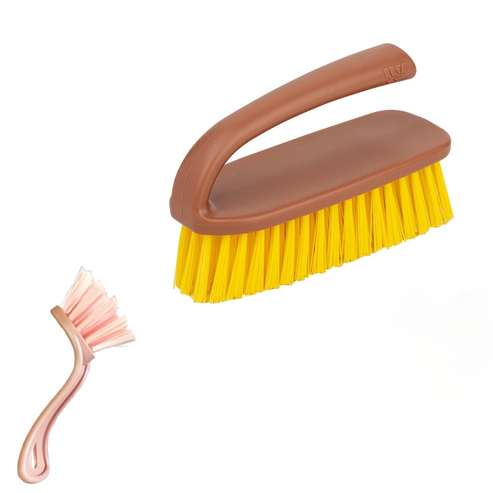 Iron Tile Brush – Heavy-Duty Tile & Grout Cleaning Brush | Stiff Nylon Bristles | Ergonomic Iron-Style Handle for Bathroom & Floor Cleaning-image-48