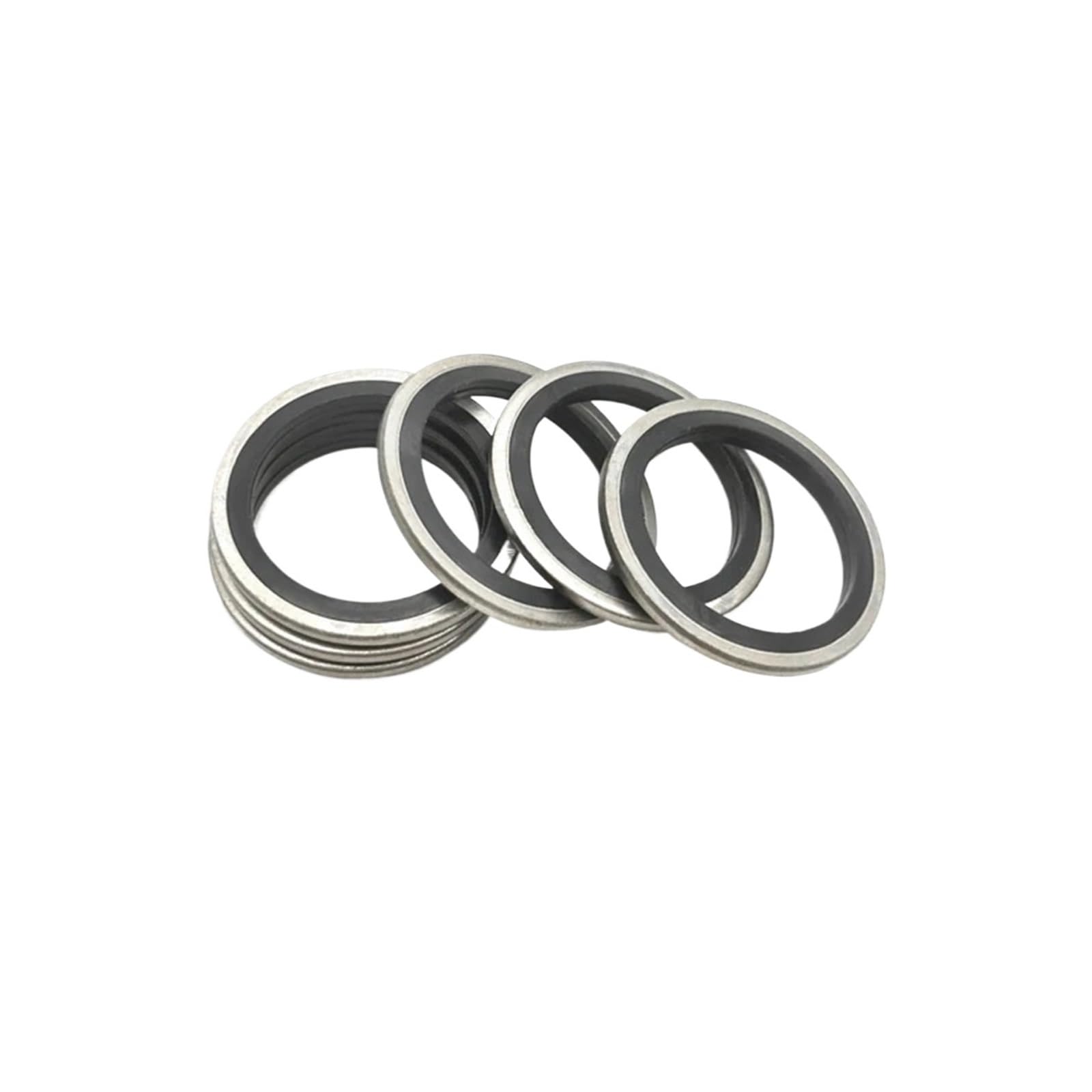 Arandelas Planas M5 M6 M8 M10 M12 M14 M16 M18~60 Junta de tapón arandela unida, anillo sellado combinado(316 red,M 8,10Pcs)