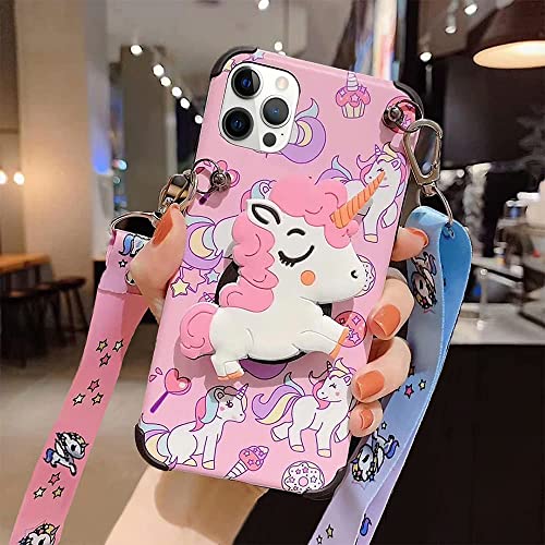 Coque iPhone 12 Pro Guppy en TPU antidérapant avec motif licorne 3D