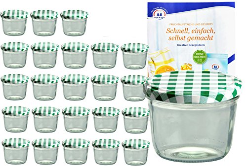 Set Vasetti in Vetro, 230 ML To 82 coperchio verde...