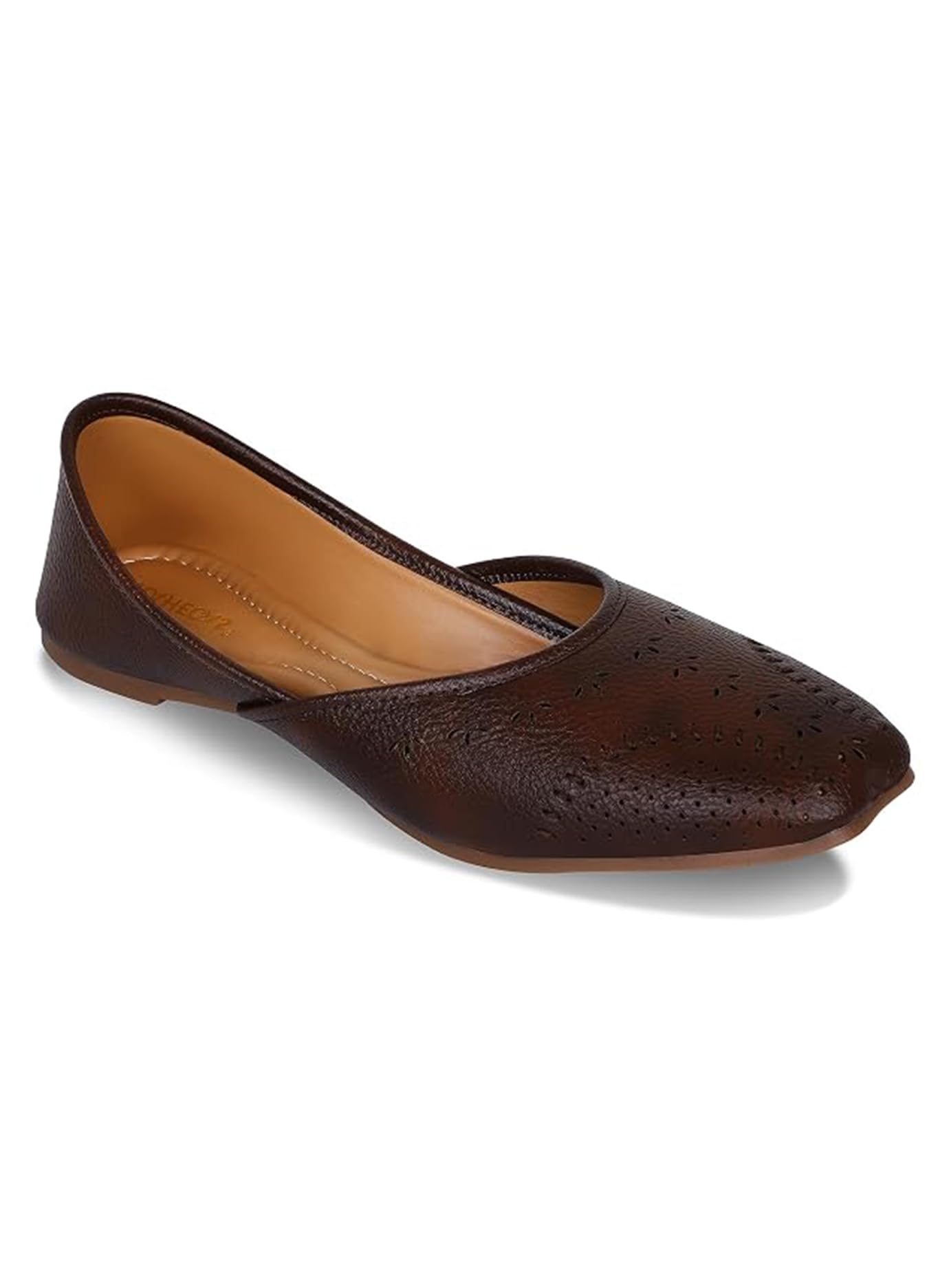 RAHEGAS Women Embroidered Jutti Flats for Ethnic & Casual Wear-Tan-image-37