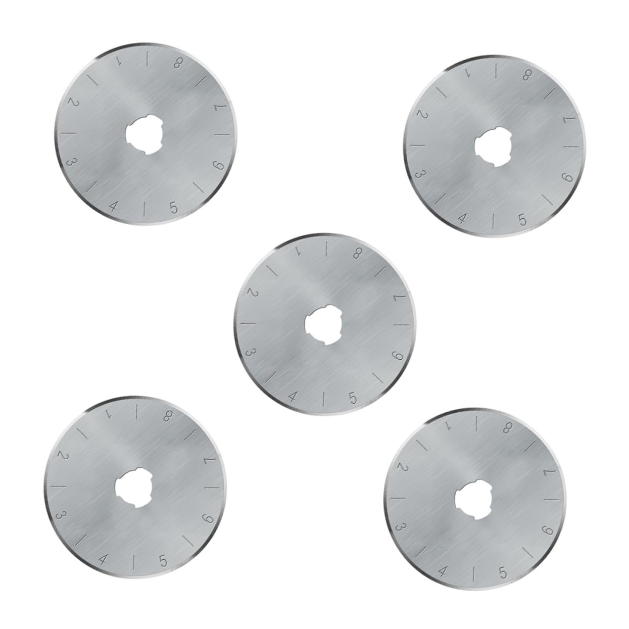 VILLCASE Super Thin 0.3mm Round Cutter Blades 5pcs Replacement for Rotary Cutters Compatible Crafts Easy to Replace Store in Case