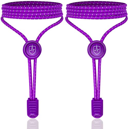 High Pulse Cordones Elasticos para Zapatillas  Un par de Cordones elásticos Ajustables con Cierre rapido para un Agarre Seguro y Comodo (Morado)