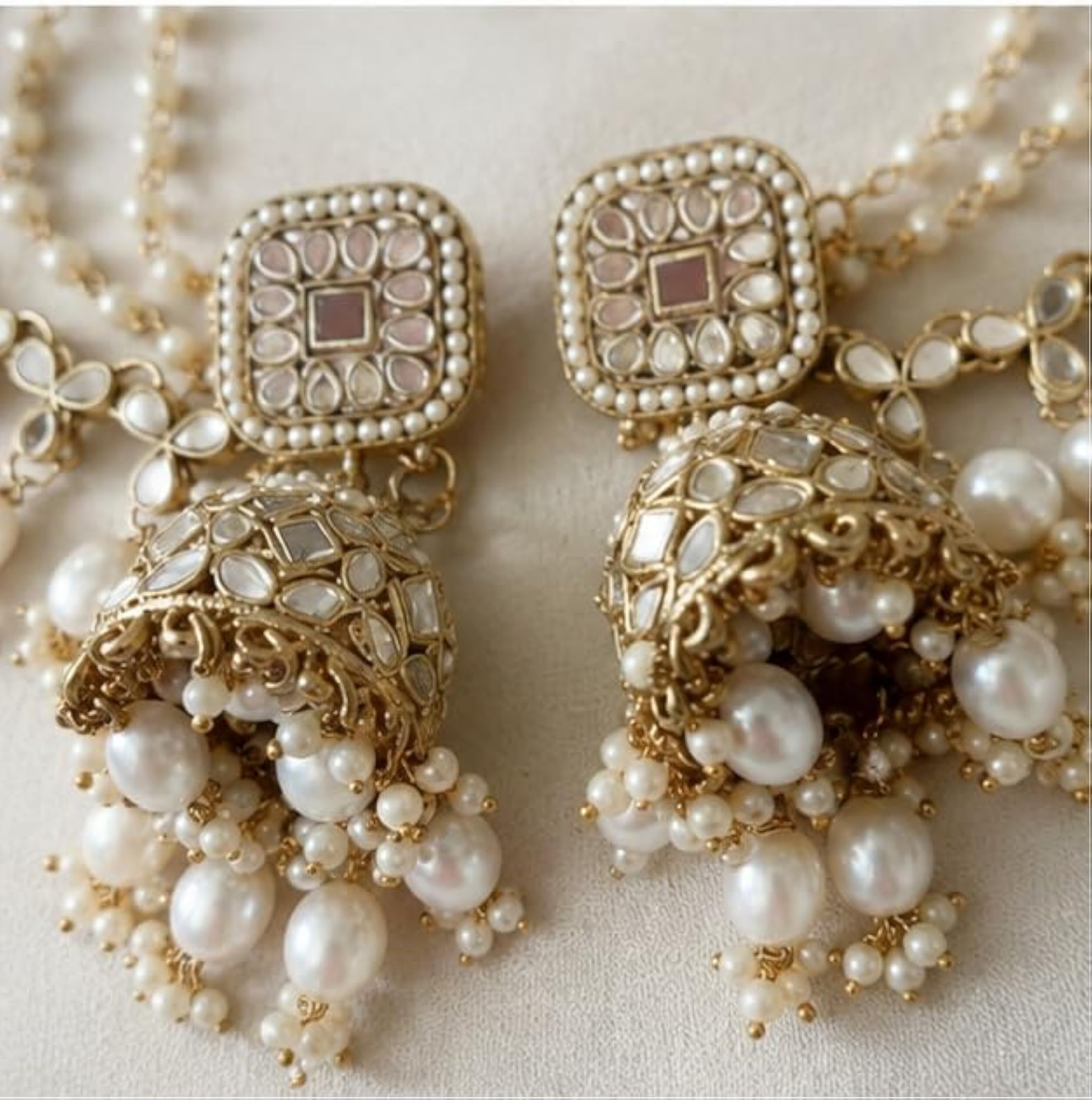 Women's Bahubali Jhumka Earrings, Traditional Elegance