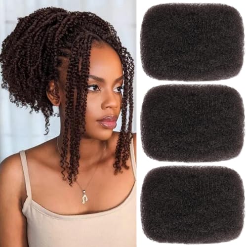 Xtrend 16 Inch 3 Bundles 90g Afro Kinky Curly Braiding Bulk Hair For Mini Braiding TwistsAfro Kinkys Bulk Synthetic Hair For Micro Spring TwistDreadlock Extensions Repair Locs Women (30g/pack)