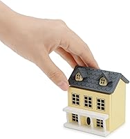 Yellow Miniature Wooden Cottage Dollhouse Accessory - 1:12 Scale Storage Decor, Openable Door & Roof for Mini Lovers