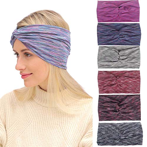 Bohend Fashion Sports Headband Wide Stretchy Yoga Daily Use Solid Hair Band Pure Workout Gym Hair Accessories for Women and Men (E)