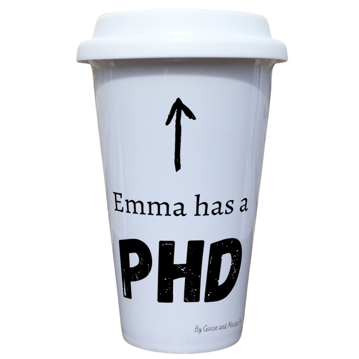PHD Teacher Travel Mug Personalised - Gift for Doctor Lover - Personalised PHD Student Thermal Ceramic Insulated Travel Mug