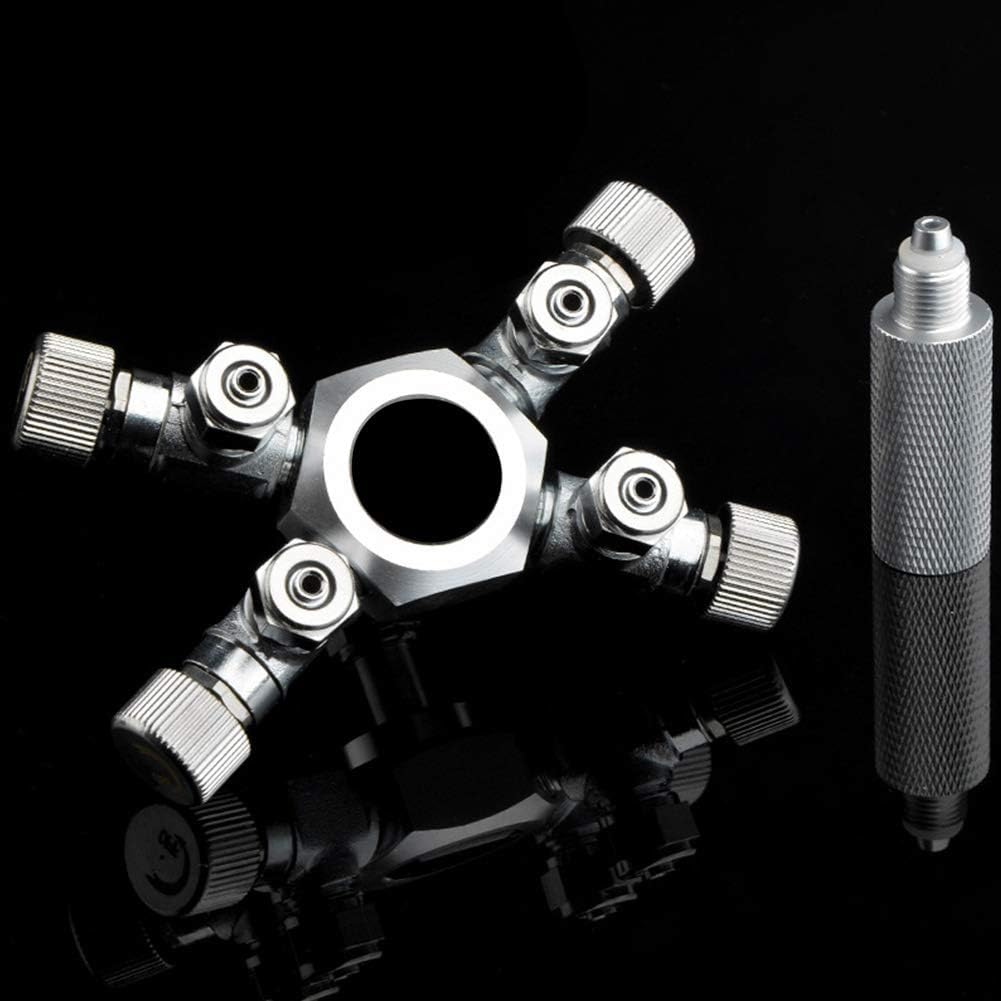 Aquarium CO2 Splitter Regler Ventil für Pflanzenaquarium - Mehrweg CO2 Verteiler mit 4 Wege Zubehör für Luftpumpen