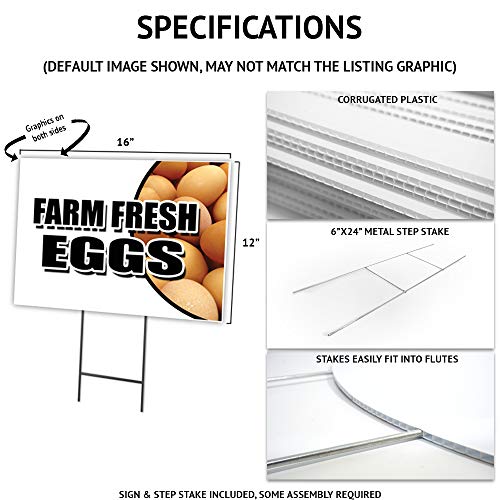 PIZZA & WINGS 5 Pack Of 12" x 16" Yard Sign & Stake | Advertise Your Business | Stake Included Image On Both Sides | Made in The USA by SignMission - Image 2