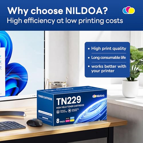 Image of TN229 Toner Cartridges Black Cyan Magenta Yellow Replacement for Brother TN229 TN-229 MFC-L3720CDW MFC-L3780CDW HL-L3280CDW HL-L3220CDW HL-L3300CDW HL-L3295CDW, 8PK(2BK /2C /2M /2Y)