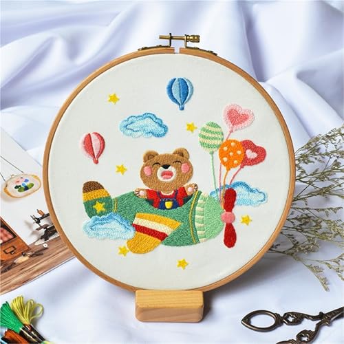 Broderie débutants girafe tissu imprimé pour apprendre sans stress