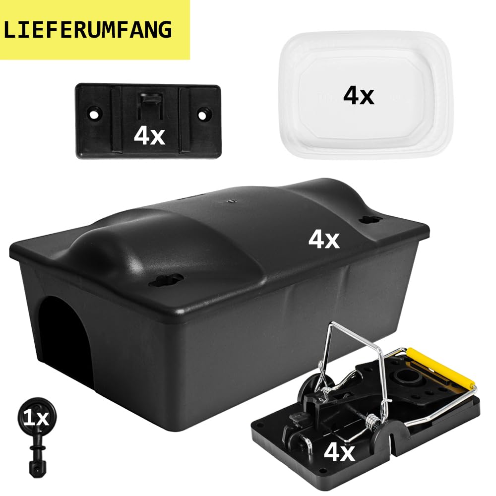 4x Trappole per Topi Ratto Scatola per Esche Regalo Controllo Petigi