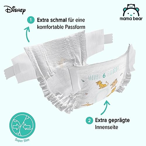 Amazon-Marke: Mama Bear Disney Ultra Dry Windeln Größe 6 (15+ kg) - MONATSBOX, Weiß, 140 Stück (2 Packungen mit 70)
