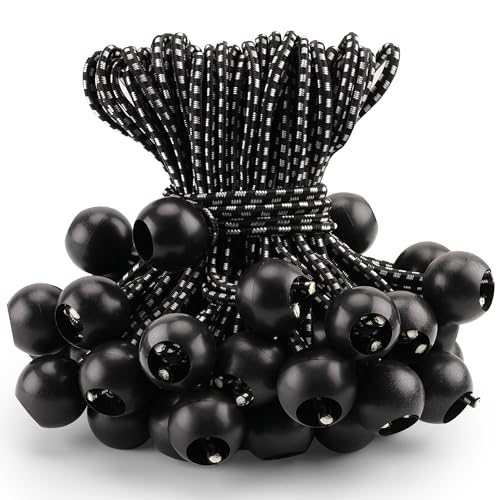 Ball Bungee Cord Bungee Balls: 6-inch 26PCS Elastic Bungee Ball Rope Tarp Tie Down Heavy Duty Tent Strap Hook Canopy Umbrella Rubber Adjustable Awning Hanging String