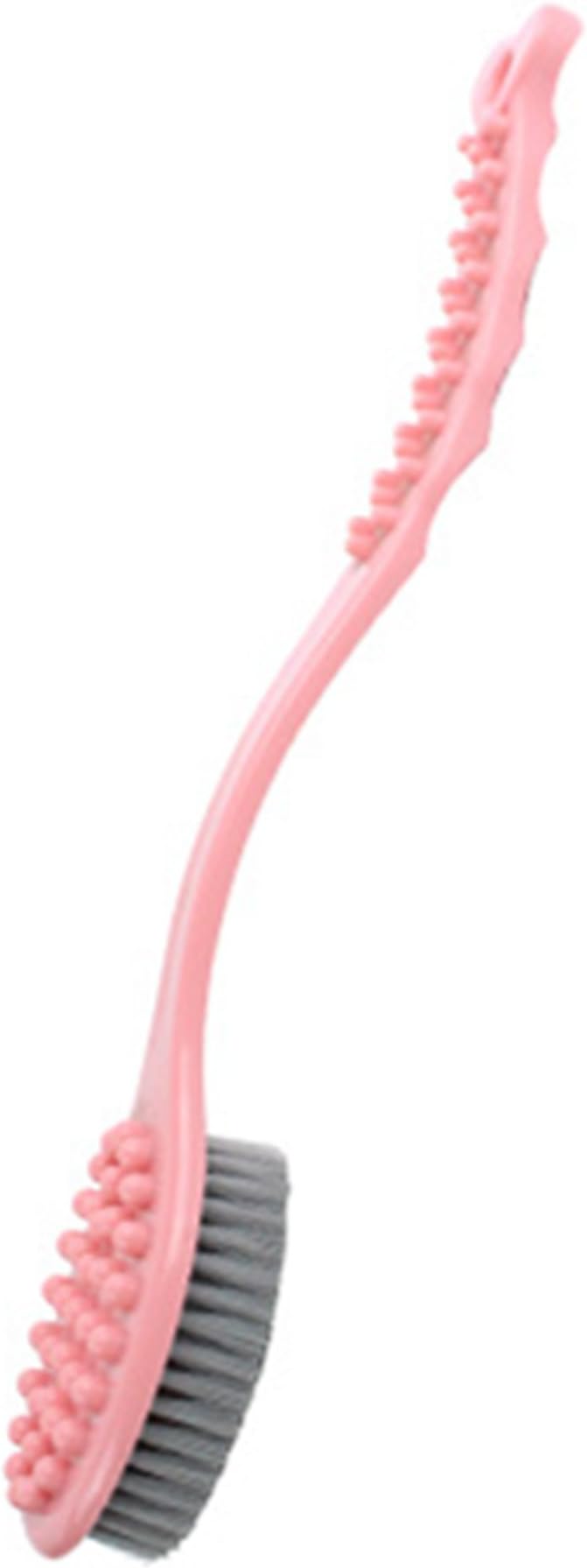 Wondder Long Handle Bath Brush Scrubber Soft Brush Head for Back Body Bath Shower Body Brush Back Scrubber Shower Brush (pink)