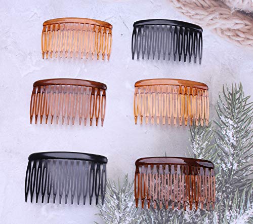 Ruwado FJFIEJFOK1716 6 Pcs 14 Teeth Hair Side Comb Transparent Twist French Vintage Style Hair Clips Pins Accessories thumb #1