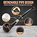 Whitluck's Handmade Tobacco Smoking Pipe, Premium Wood Pipe, Perfect Starter Pipe Kit with Leather Pipe Stand, Gift Set and Accessories (Matte Finished)