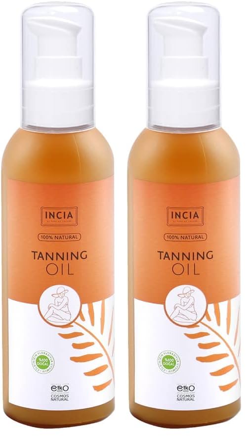 INCIA%100 Doğal Bronzlaştırıcı Yağ Organik Avokado Yağı Yoğun Bronzlaştırıcı Kakao Havuç Susam 150 ml (2 paketi)