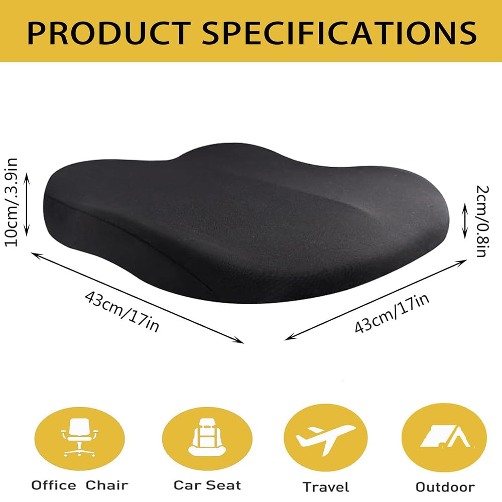 Poduszka na siedzenie samochodowe z pianki Memory Foam do Dodge Ram 1500 19-24 | Podwyższenie krzesła 2,3-3,5 cala, oświetlenie do rwy kulszowej, ergonomiczna konstrukcja antypoślizgowa