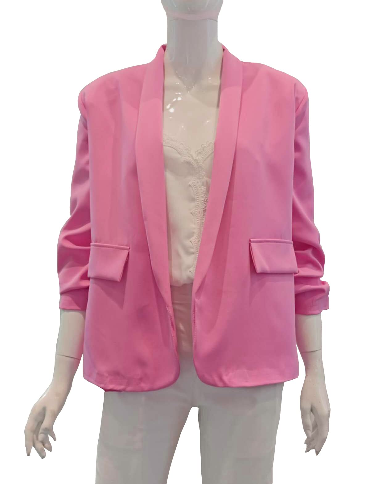 Veste,Blazer,Couleur Unie,Manche 3/4