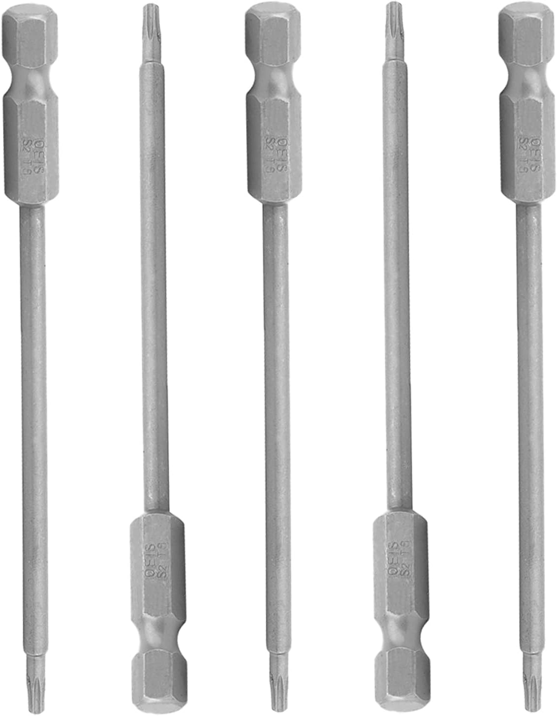 Utoolmart Torx Screwdriver Bits, T15 Magnetic Torx Head Screw Driver Bit, with 1/4 Inch Hex Shank, 100mm Length S2 Steel Screw Driver Kit Tools, for Repair Work, 5 Pcs