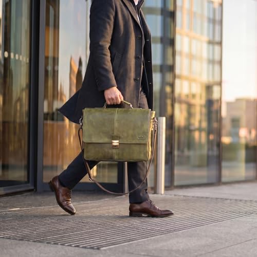 Image of LEATHER VILLAGE Leather Messenger Bag for Men, Handmade Laptop Briefcase