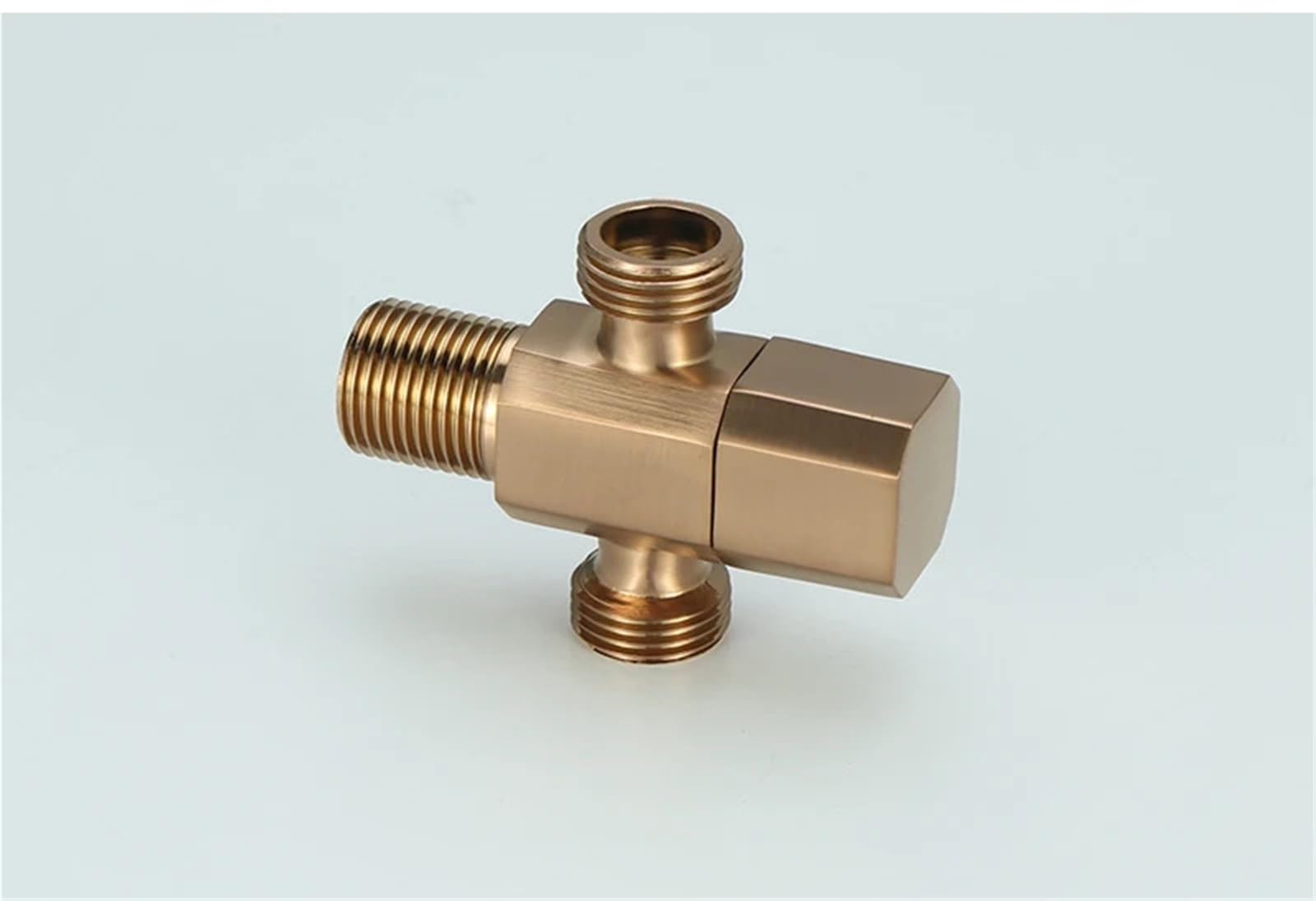 Válvula angular for grifo, válvula montada en la pared de latón macizo, salida doble única, accesorios baño dorados G1/2" para bafieras y duchas(Golden Dual)