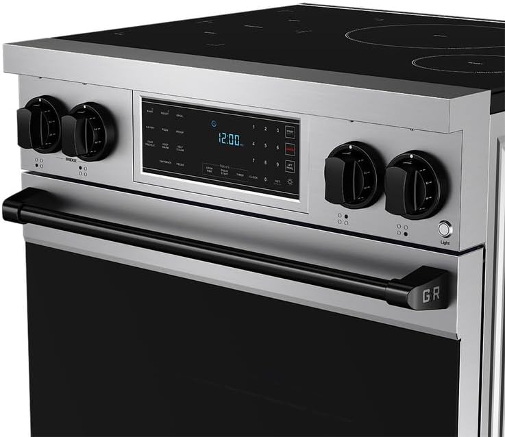 Gordon Ramsay by THOR Kitchen 30 Inch Professional Freestanding Induction Range in Stainless Steel and Black