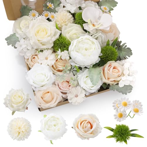 Jspupifip Artificial Flowers Combo Box, Silk Floral Wedding Bouquets Rose