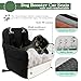 Dog Car Seat for Small/Medium Dogs,2 Adjustable Seat Belt,Memory Foam with Soft Fabric Pets Travel Car Bed with Non-Slip Bottom,Easily Installed in Front and Back Seats,Removable and Washable(H-Black