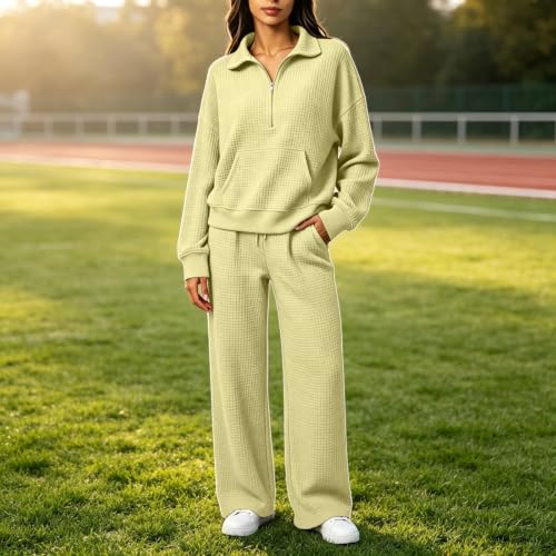 eoeioa 2 Pc Waffle Knot Lounge Set Women Casual Going Out Outfits Y2k - image 2