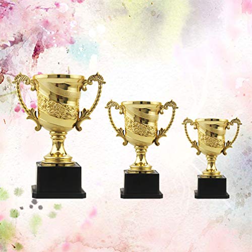 NUOBESTY 3 peças de troféu de ouro de metal para competição de torneios esportivos
