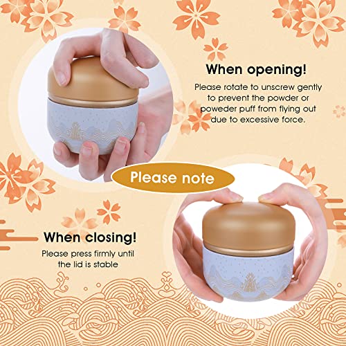 Sibba Puderetui mit Puderquaste für Körperpuder Leerbehälter Staubpulver Box Baby After Bath Powder Puff Kit Make-up Puder Spenderhülle (gelb)