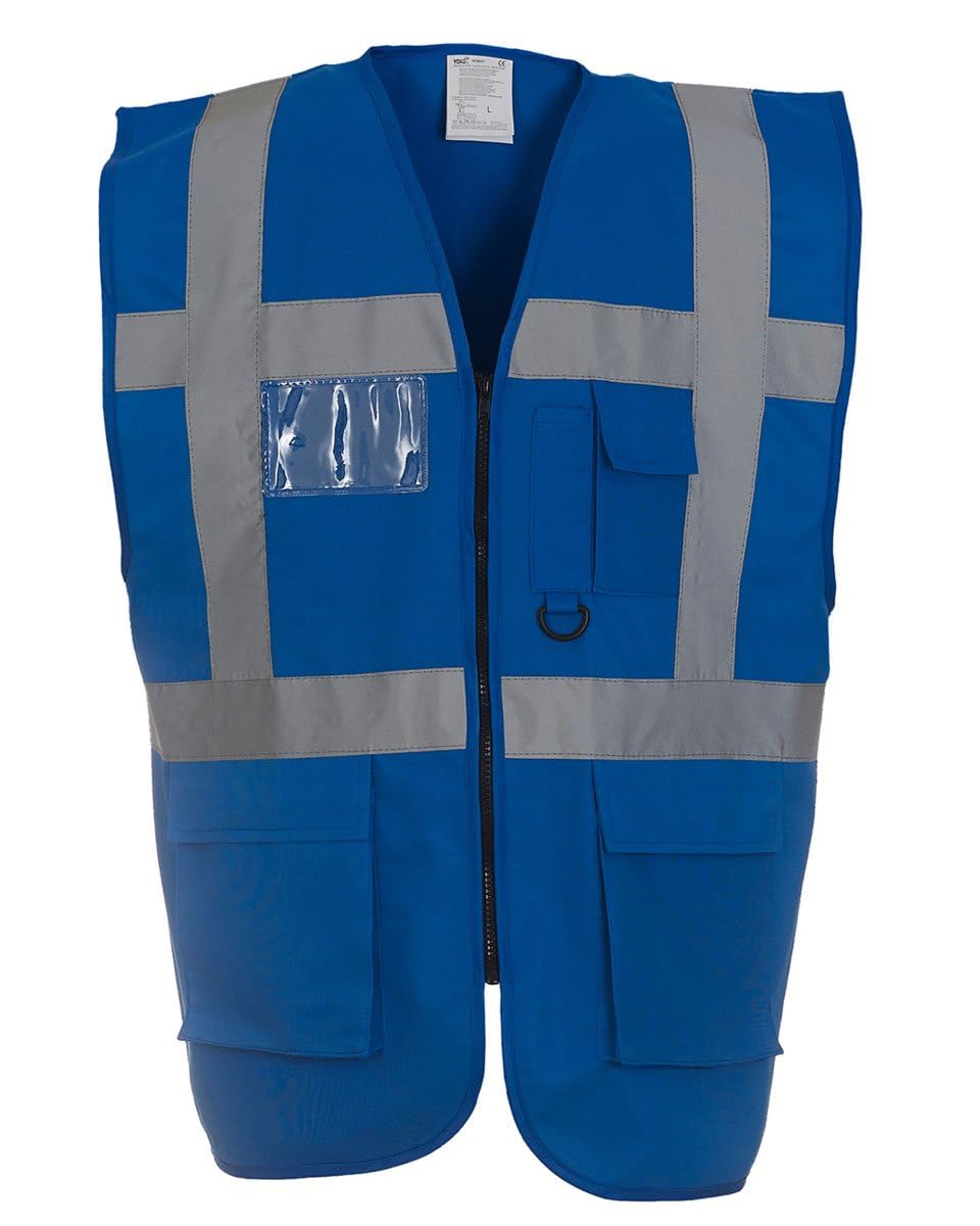 Executive Hi Viz Vis Vest High Visibility Zip Vest Safety Waistcoat Multi Pocket Zip Front ID Badge Holder comes in 9 colours Supplied by Simply Hi Vis Clothing UK