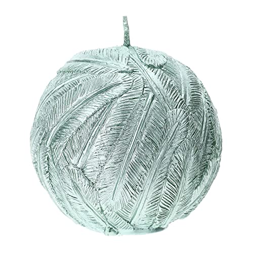 HERVIT Vela de esfera verde salvia de metal en caja de regalo idea de favor Ø7 cm