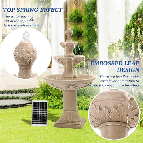 Image of 48.4 inch H Italian Solar Water Fountain Outdoor Fountains and Waterfall
