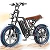 VARUN Electric Bike Peak 750W - 65+ Miles Long Range Electric Bike for Adults - Reaches 25MPH, 48V 13Ah Battery, Full Suspension, 7-Speed All-Terrain 20" Fat Tire Electric Motorcycle Dirt Bike